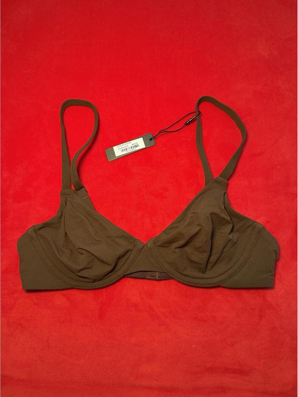 Skims Cotton Jersey T Shirt Bra Color Cocoa Size 32A